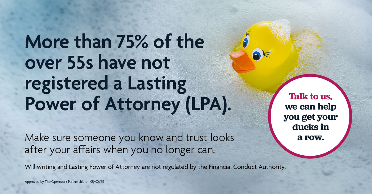 LPA post 1 - More than 75% of the over 55s have no registered a Lasting Power of Attorney (LPA)..jpg